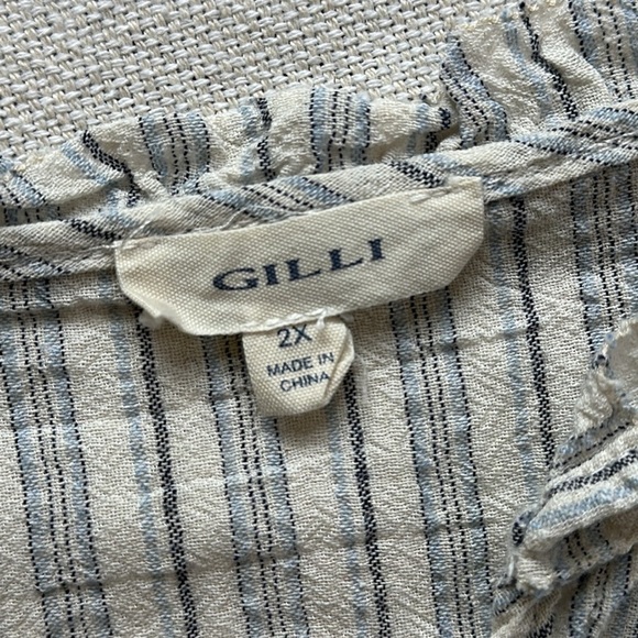 Gilli brand linen blend popover top SZ 2X - Picture 4 of 9